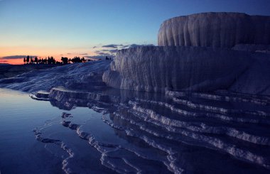 Pamukkale in the evening clipart