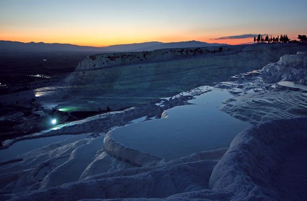 stock image Pamukkale terraces in the evening