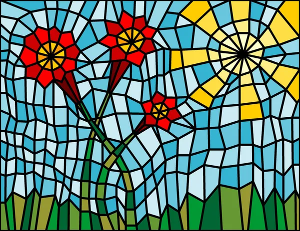 Blomstrande mosaik Royaltyfria illustrationer