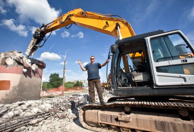 Destroying reinforced concrete structures clipart