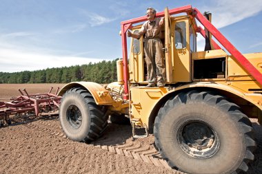 Farmer with truck clipart