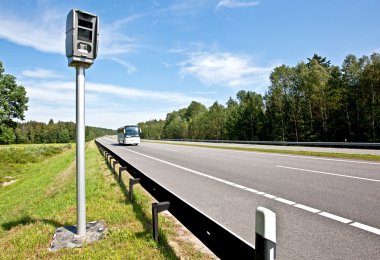 Highway and radar speed camera clipart