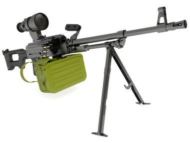 Kalashnikov modernized machine gun with night sight clipart
