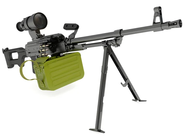 Kalashnikov modernizado metralhadora com visão noturna — Fotografia de Stock