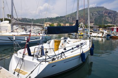 Yacht port in Italy clipart