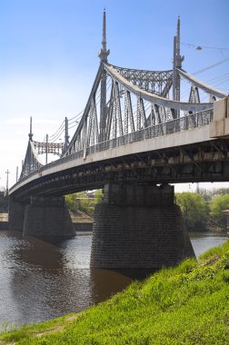 Bridge over the Volga River clipart