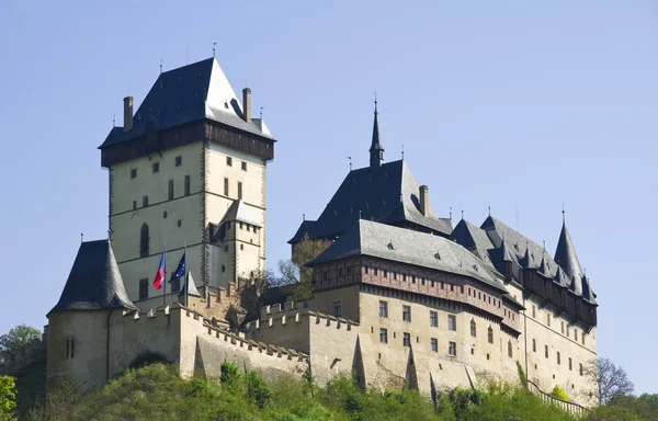 Slottet karlstein i Tjeckien Royaltyfria Stockbilder