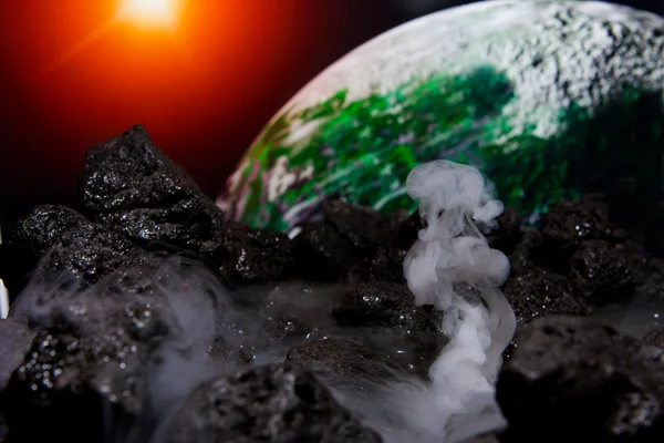 Sammendrag av jorden fra en annen planet – stockfoto