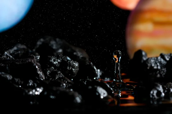 惑星や水滴の抽象ビュー — ストック写真