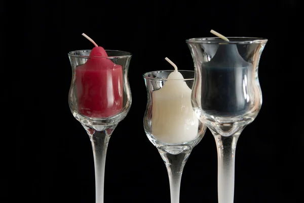 Tre candele non bruciate — Foto Stock