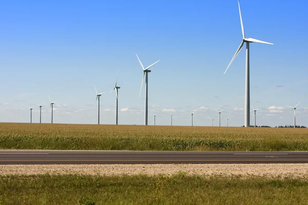 Modern Windmills along the Interstate — Stock Photo, Image