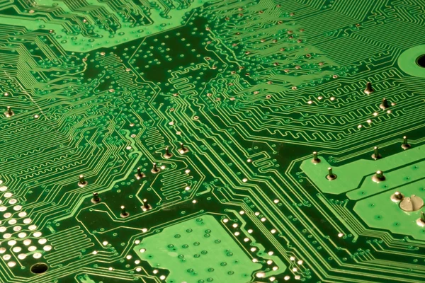 Details zur grünen Computerschaltung — Stockfoto
