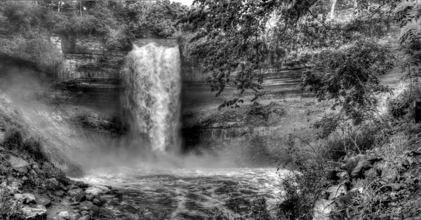Beautiful B&W Waterfall — Stock Photo, Image