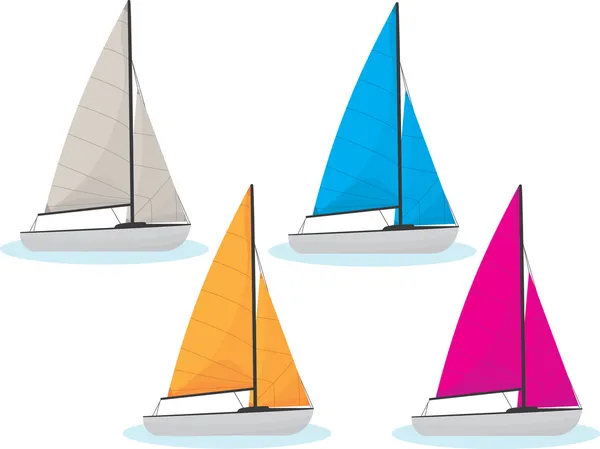 Segelbåtar帆船 — Stock vektor