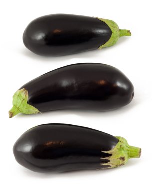 Aubergines On White clipart