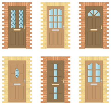 Wooden Doors Set clipart