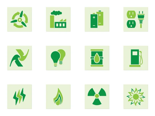 Grön energi ikoner — Stock vektor