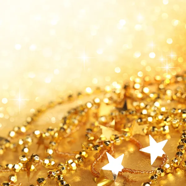 Gold abstract holiday lights — Stock Photo, Image