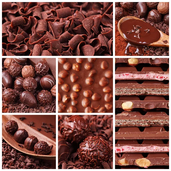 Csokoládé kollázs — Stock Fotó