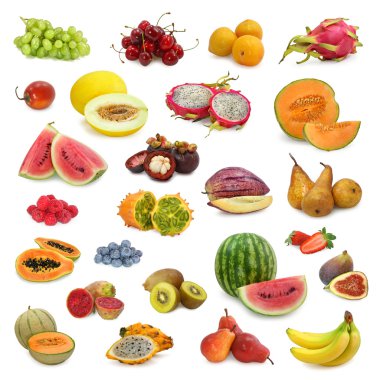 Mixed fruits collection clipart