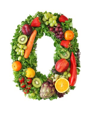 Fruit and vegetable alphabet clipart