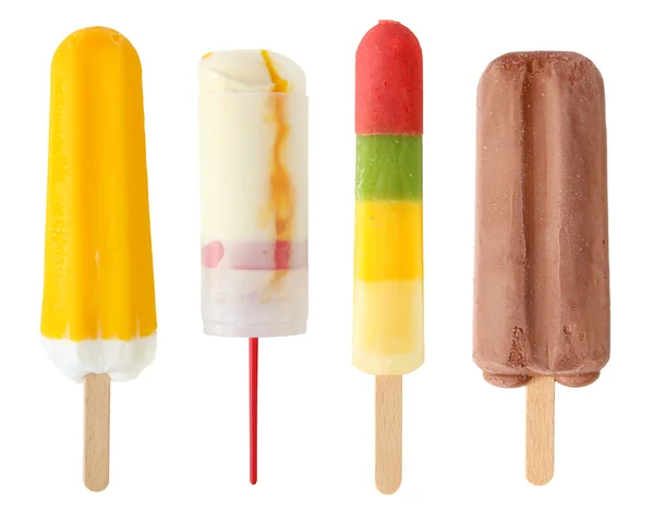 Pięć popsicles kolorowy — Zdjęcie stockowe