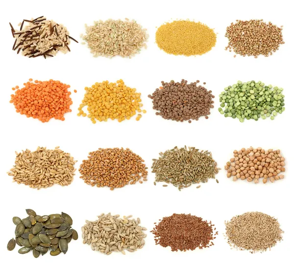 Graan, graan en zaden collectie — Stockfoto