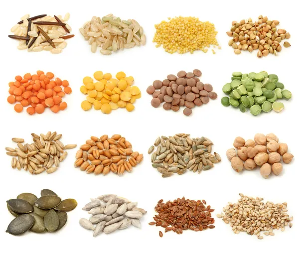 谷物、 粮食和种子集合 — 图库照片