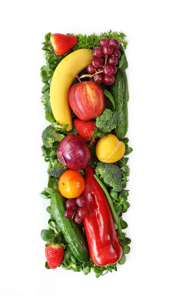 Obst- und Gemüsealphabet — Stockfoto