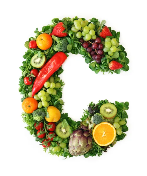 水果和蔬菜的字母表 — 图库照片
