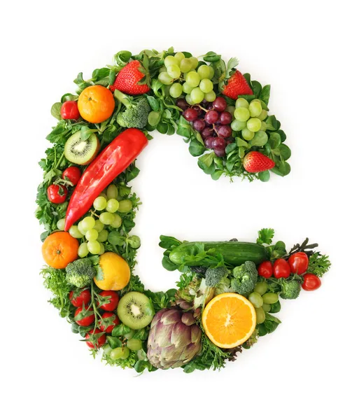 Groenten en fruit alfabet — Stockfoto