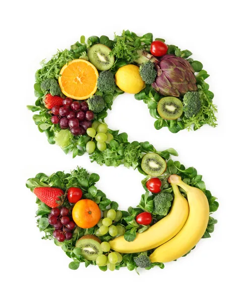 Alphabet fruits et légumes — Photo