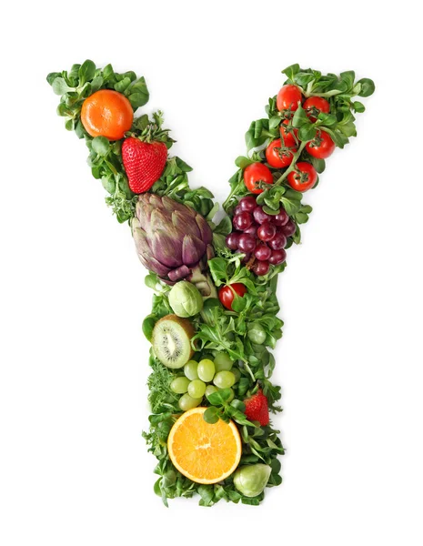 Alfabeto de frutas y verduras — Foto de Stock