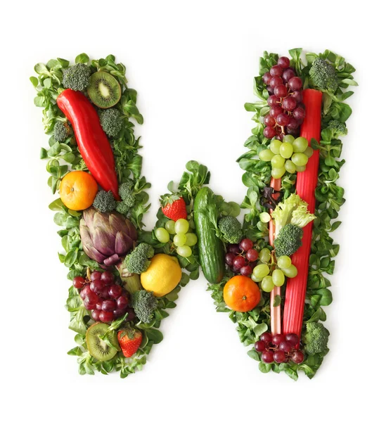 果物と野菜のアルファベット — ストック写真