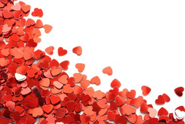 Red hearts confetti clipart