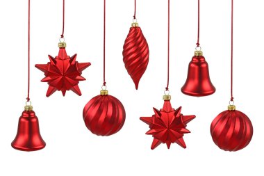 Red Christmas ornaments clipart