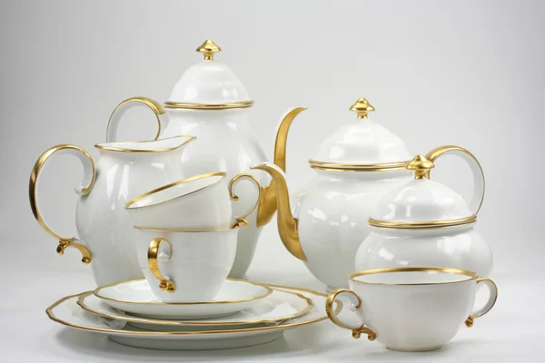 White tea service — Stock Photo, Image