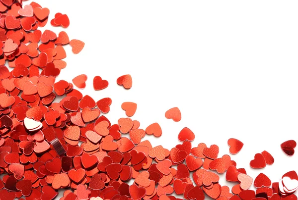 Konfetti mit roten Herzen — Stockfoto
