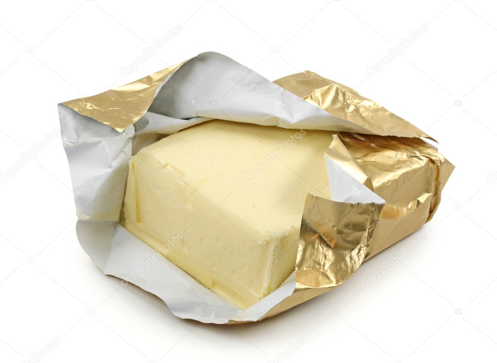 Butter in gold foil
