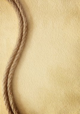 Rope on old paper clipart