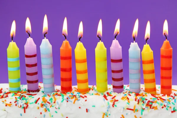 Dez velas de aniversário — Fotografia de Stock