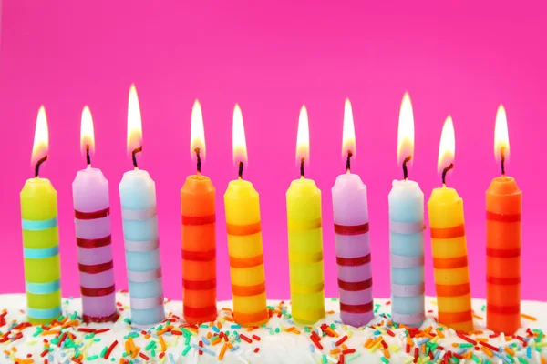 Dez velas de aniversário — Fotografia de Stock
