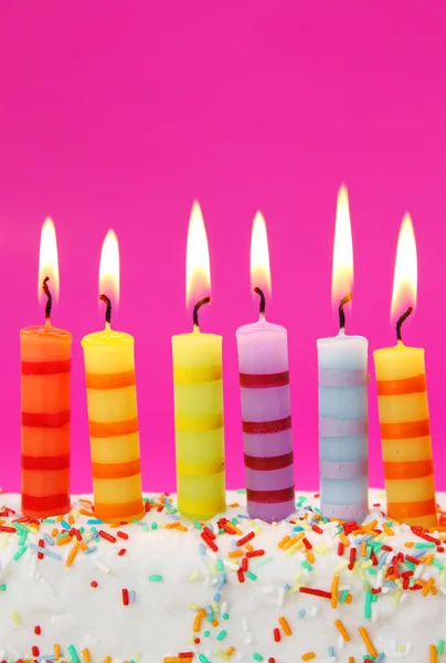 Шість день народження свічки — стокове фото