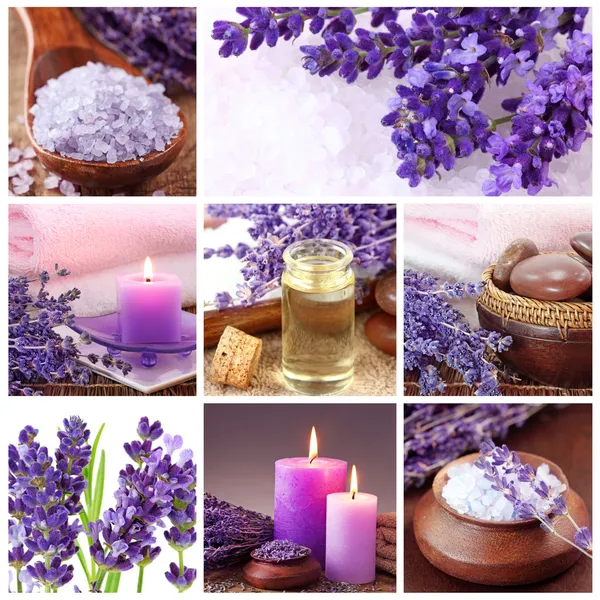 Lavendel Spa Collage — Stockfoto