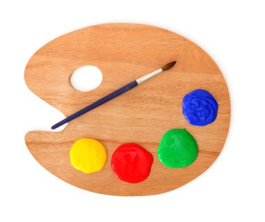 Artist's palette and brush clipart