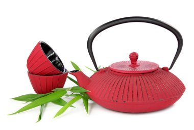 Traditional Japanese teapot and cups clipart