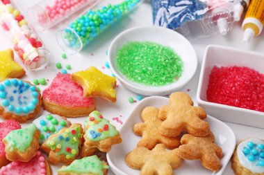 Preparing christmas cookies clipart