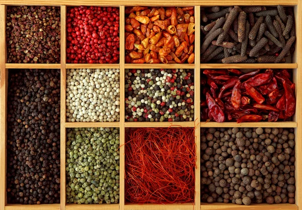 花椒和辣椒的分类 — 图库照片