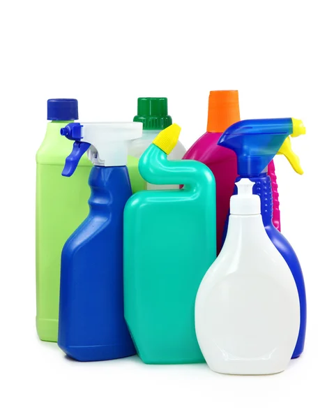 Bottiglie di plastica colorate — Foto Stock