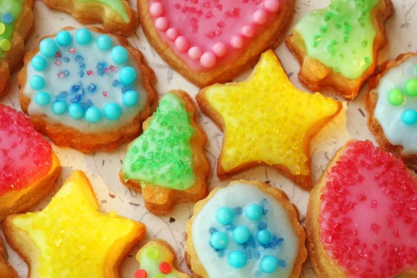 Färgglada dekorerade cookies — Stockfoto
